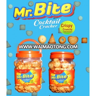 Mini crackers/ salt biscuits / Mr.Bite salty crackers in jar